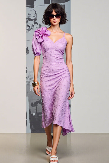 Robe sirène florale violette